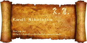 Kandl Nikoletta névjegykártya